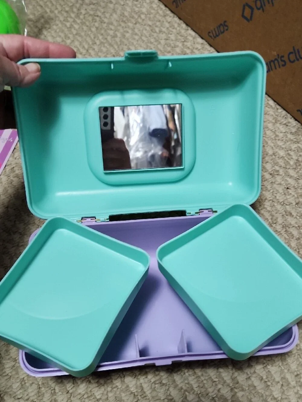 Claire's Aqua Jewelry & Makeup Play Case 11 Piece Bundle